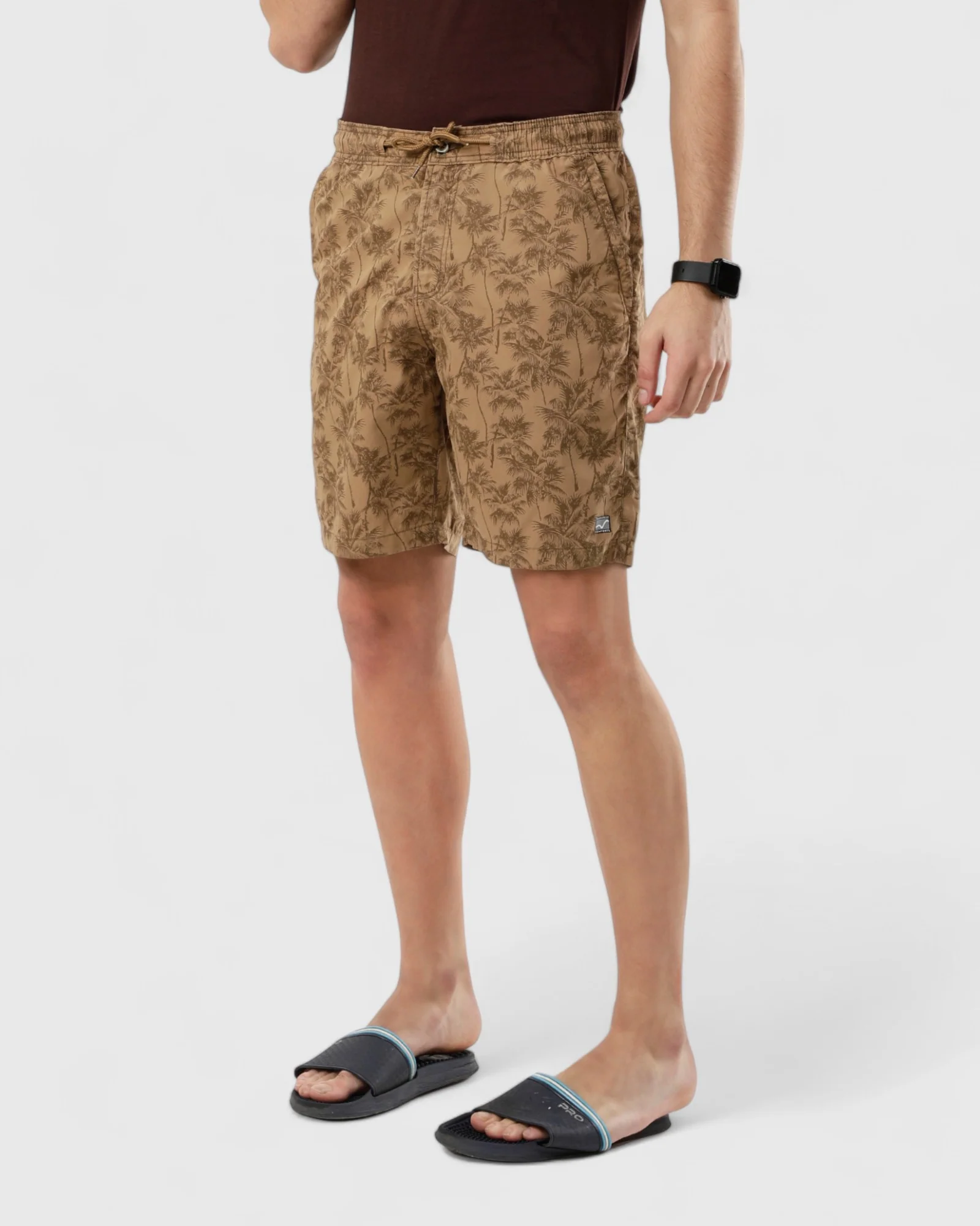 Printed Dark Khaki Comfort Shorts